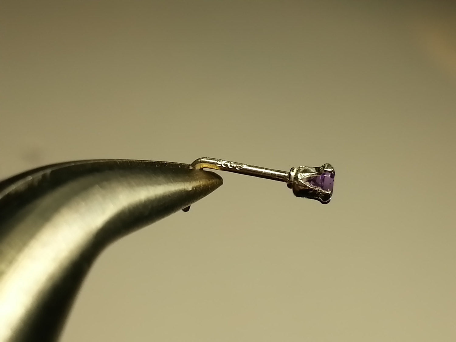 Nose Stud Post - Amethyst 2mm AAA-Grade (Best!) Genuine Natural Purple Amethyst Facetted Stone Sterling Silver, Helix, Tragus Cartilage Gold