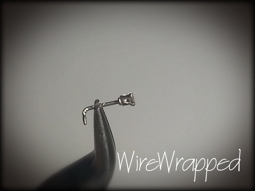 Nose Stud - Real SMOKY QUARTZ - 2mm AA-Grade Genuine Facetted Stone Sterling Silver, Solid Gold, Gold Fill, Helix, Tragus, Cartilage