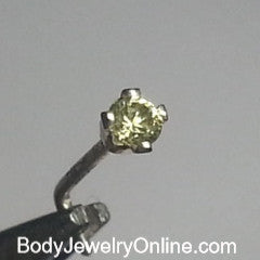 Nose Stud Post YELLOW SAPPHIRE 2mm AAA-Grade Genuine Natural Yellow Sapphire Facetted Stone Sterling Silver, Helix, Tragus, Cartilage