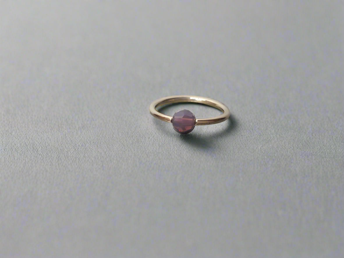 Captive Bead Ring made with 4mm LAVENDER OPAL Swarovski Crystal - 16 ga Hoop - 14k Gold (Y, W, or R), Sterling Silver, or Platinum