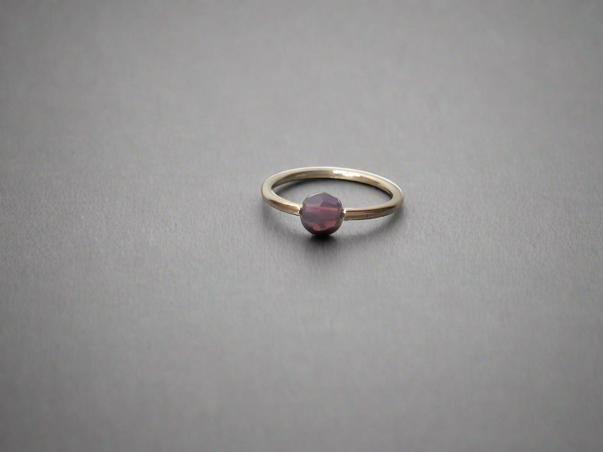 Captive Bead Ring made with 4mm LAVENDER OPAL Swarovski Crystal - 14 ga Hoop - 14k Gold (Y, W, or R), Sterling Silver, or Platinum