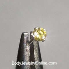 Genuine YELLOW DIAMOND Nose Stud 2mm - Post w/ 14k Solid Yellow or White Gold or Sterling Silver - Helix Tragus Lobe Lip Cartilage