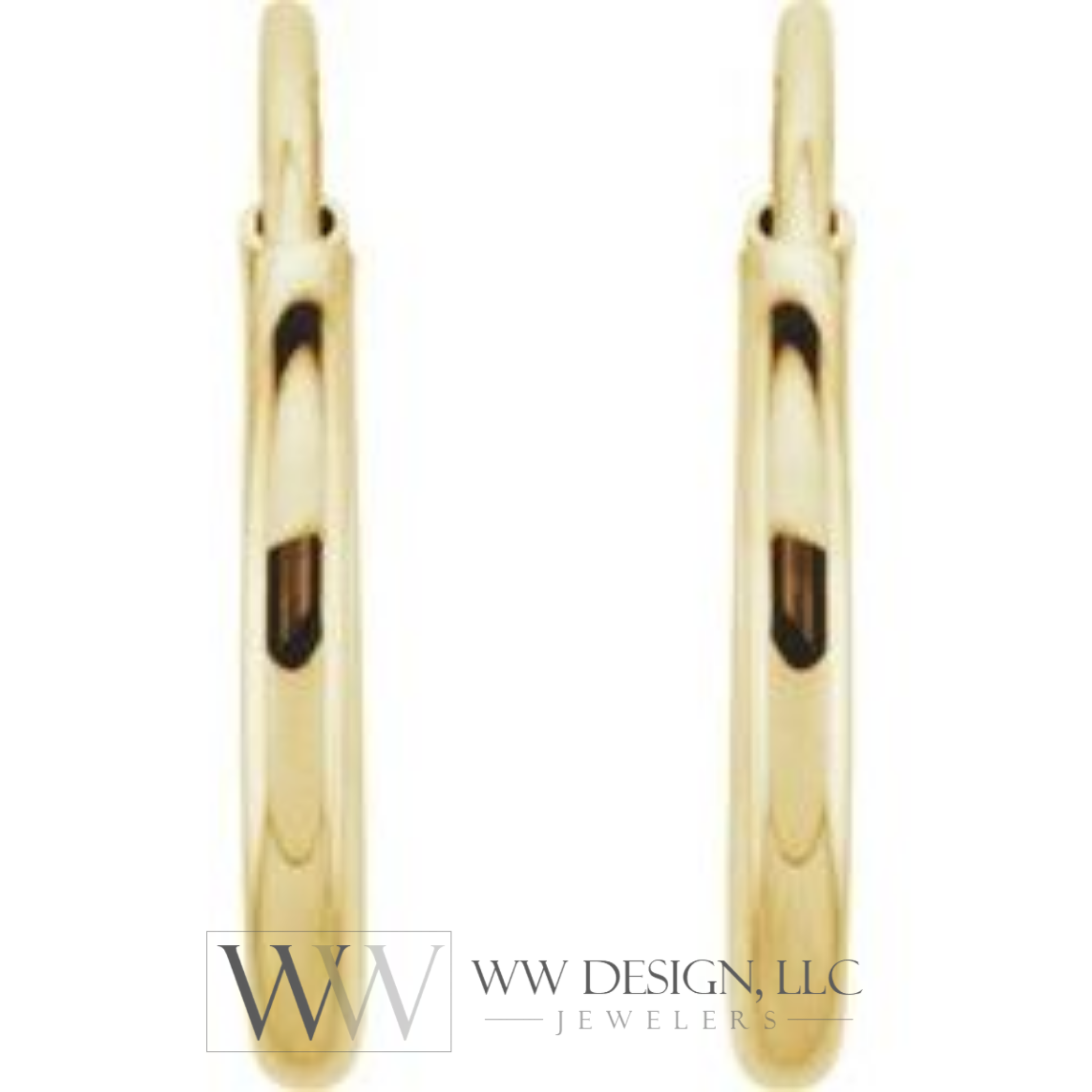 Hoop Endless Huggie Sleeper Earrings 10mm - 14K Gold (Y, R OR W) - wwdesignjewelers.com