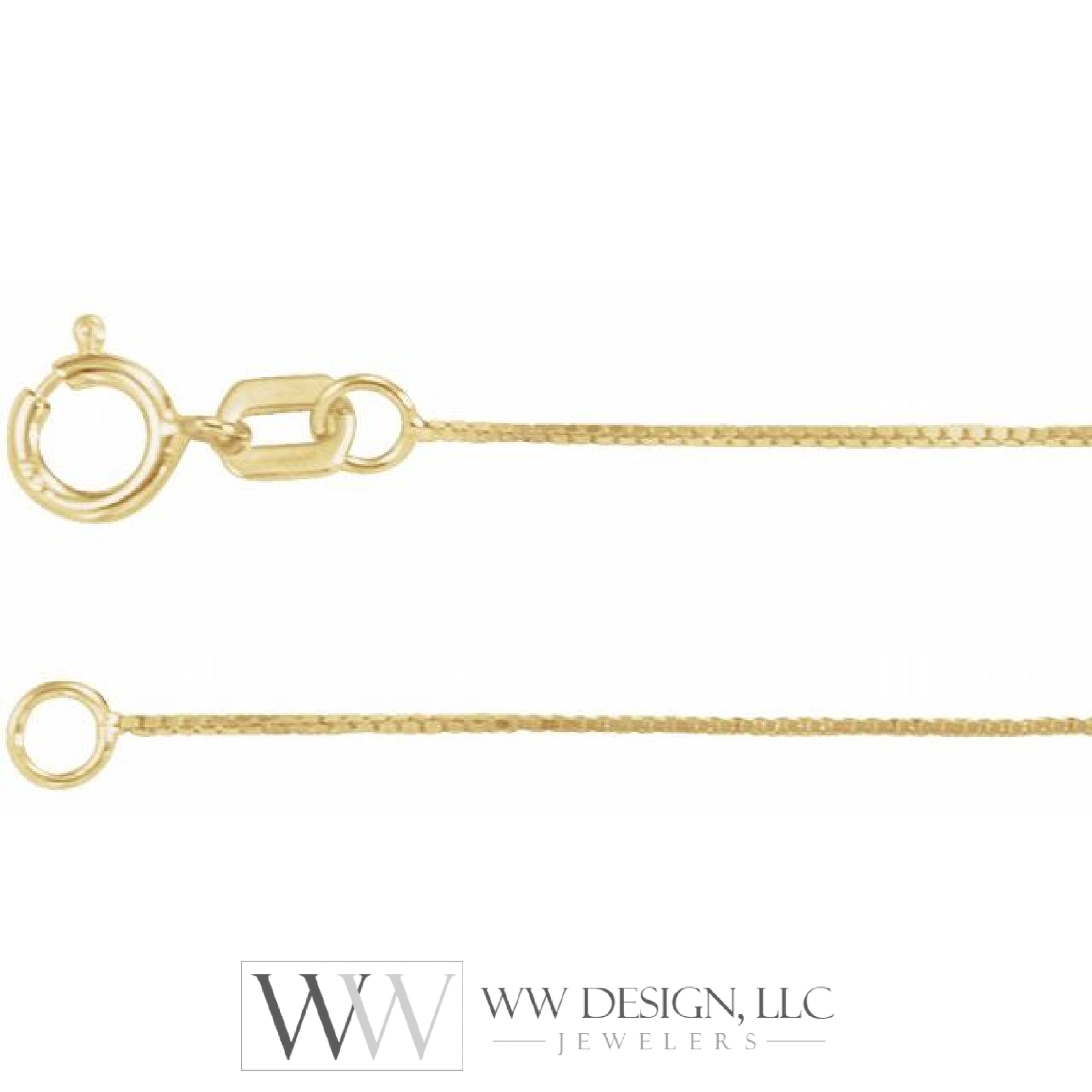 0.55mm Box Chain Bracelet or Necklace - 14k Gold (Y, R, W), or Sterling Silver