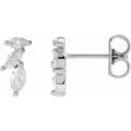 1/3 CTW Triple Cascading Natural Diamond Ear Crawler Earrings - 14k Gold (Y, W or R), Sterling Silver or Platinum
