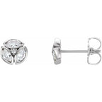 1/2 CTW Flower Bud Marquise Bloom Natural Diamond Cluster Earrings - 14k Gold (Y, W or R), Sterling Silver or Platinum