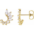 1/2 CTW Natural Diamond Celebration Front-Back Earrings - 14k Gold (Y, W or R), Sterling Silver or Platinum