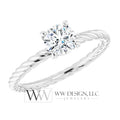  DIAMOND Engagement Ring Genuine F-H VS 0.5ct 5.2mm 14k Gold (Y, W, R) 18k Gold, Platinum Round Diamond Solitaire Engagement Promise Ring