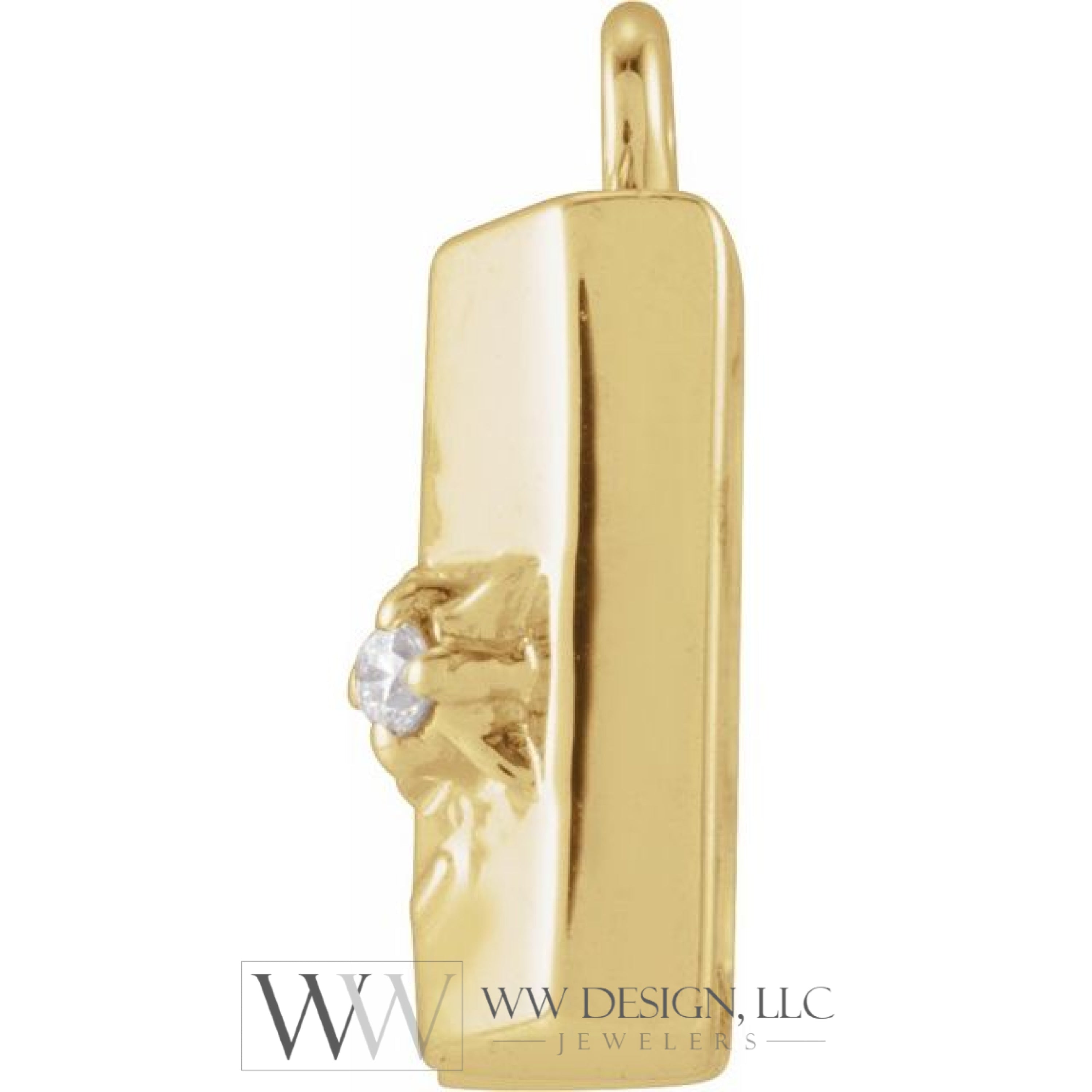 .006 CT Natural Diamond Map Dangle - 14k Gold (Y, W, R)