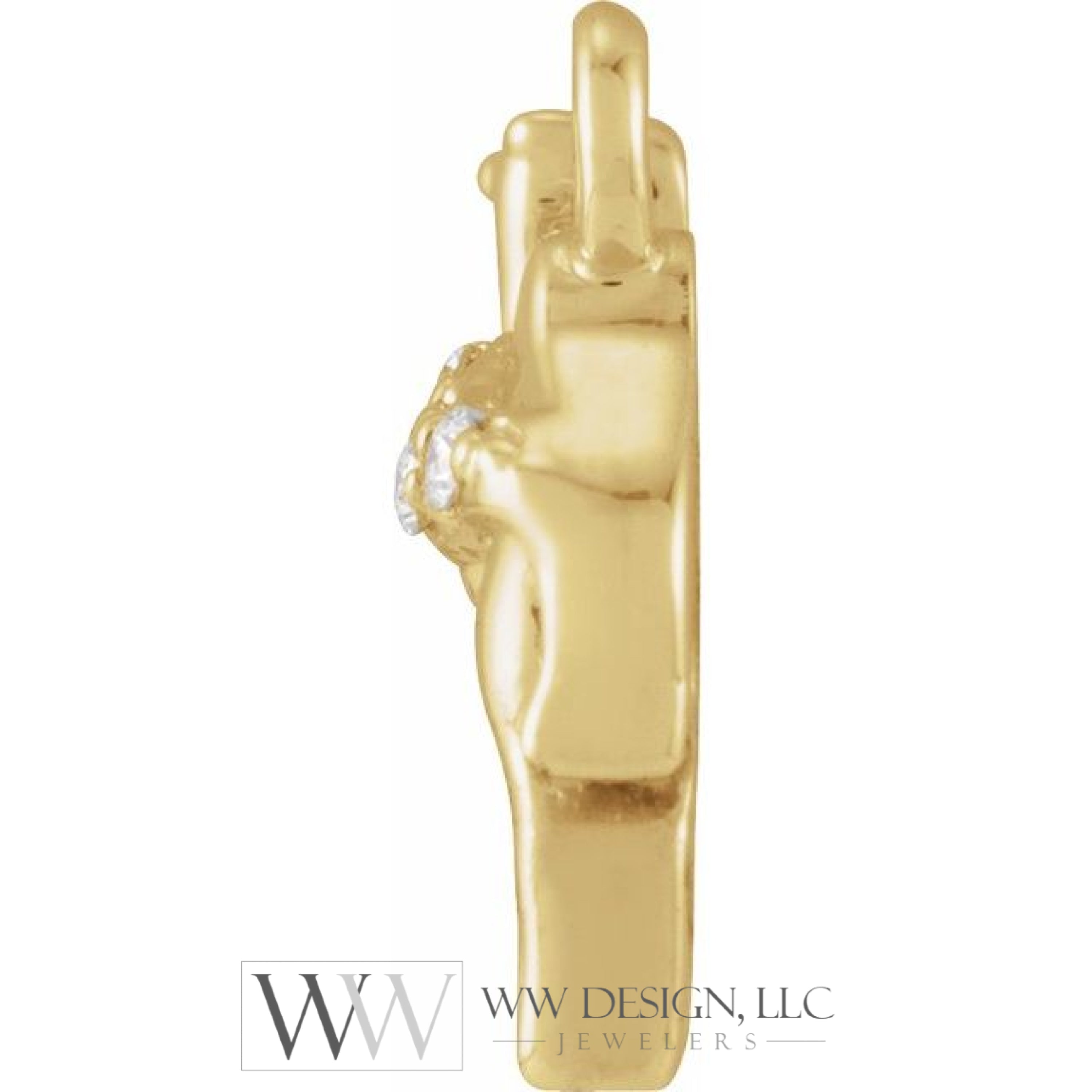 .015 CTW Natural Diamond Camel Dangle Charm - 14k Gold (Y, W, R)