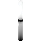 2.5mm Half Round Light Wedding Band Stackable Ring - 14k Gold (Y, W, or R), Palladium, Platinum, Sterling Silver