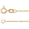 1mm Diamond-Cut Bead 7" Chain Bracelet - 14k Gold (Yellow or White)