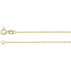 1mm Diamond-Cut Bead 7" Chain Bracelet - 14k Gold (Yellow or White)