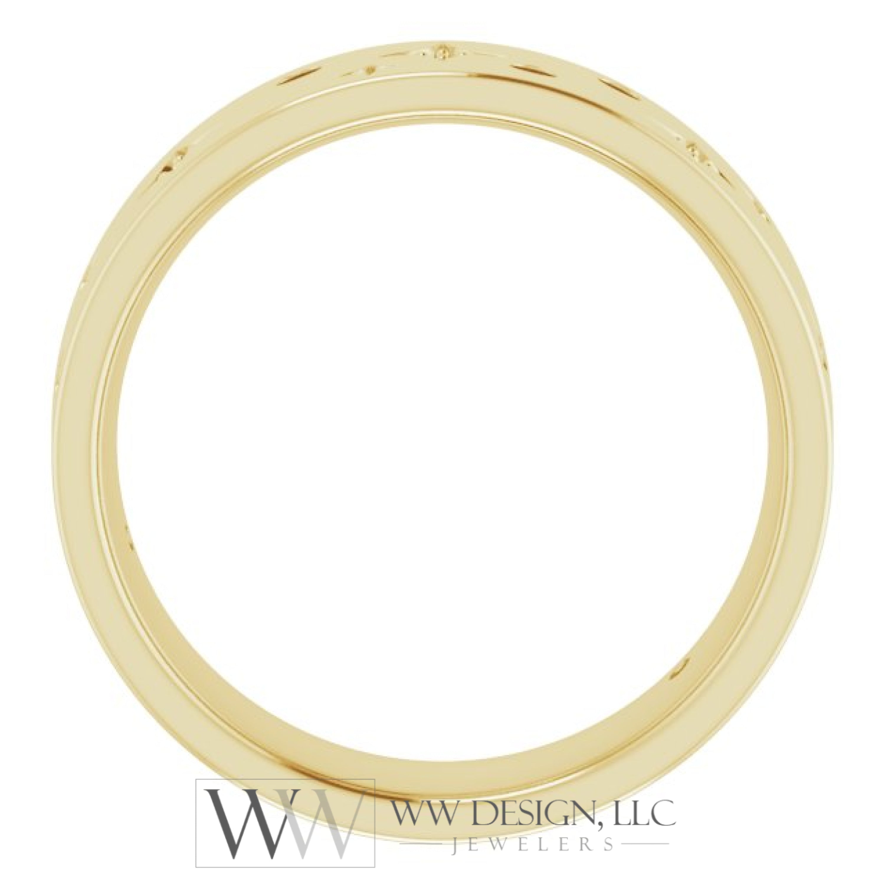 1/8 CTW Natural Diamond Celestial Wedding Anniversary Band Stackable Ring - 14k Gold (Y, W or R), Platinum