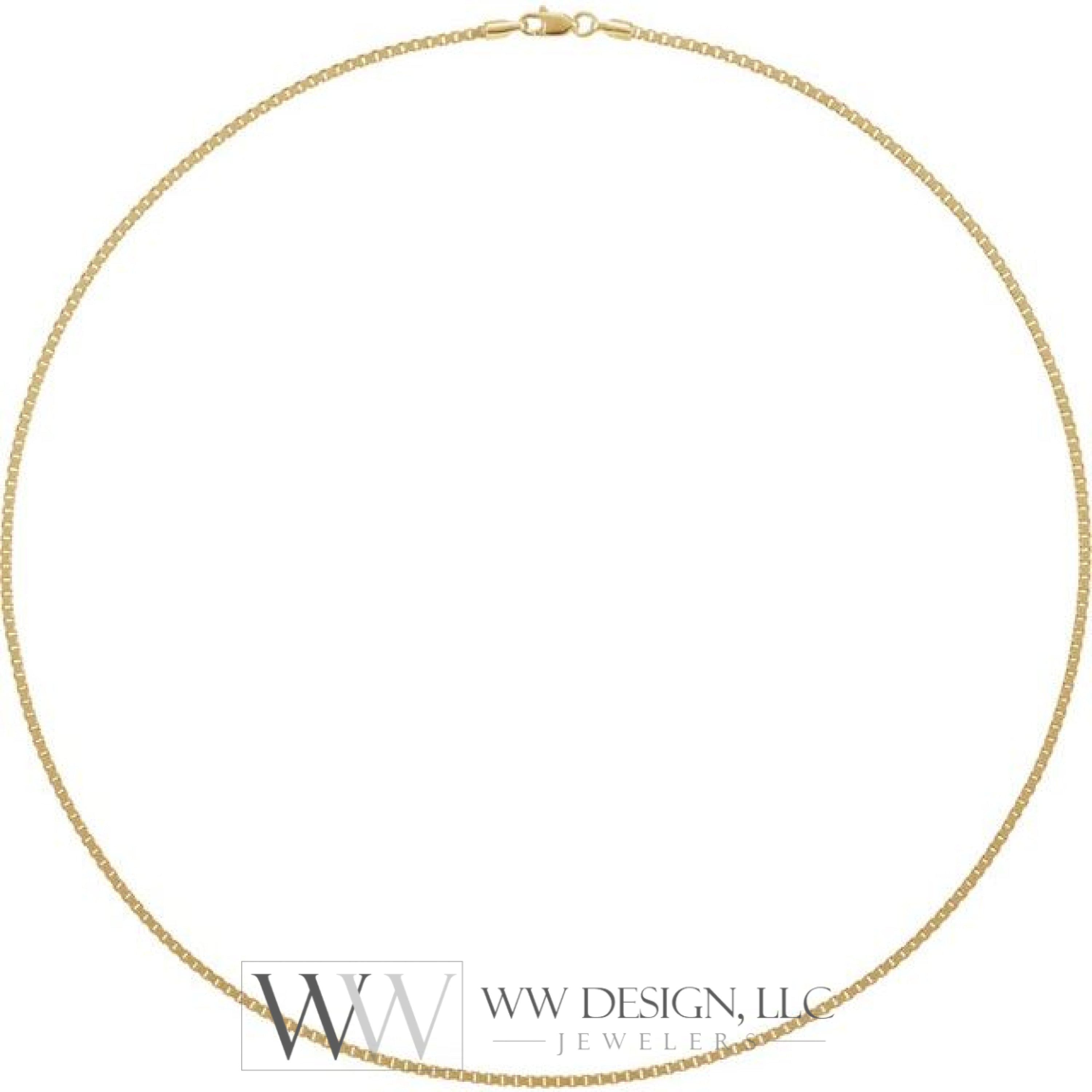 1.82Mm Box Chain Bracelet Or Necklace - 14K Gold (Y R W) Sterling Silver