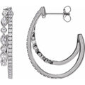 1.2 CTW Natural or Lab Diamond 30.5mm Double Hoop Earrings - 14K Gold (Y, W, or R)