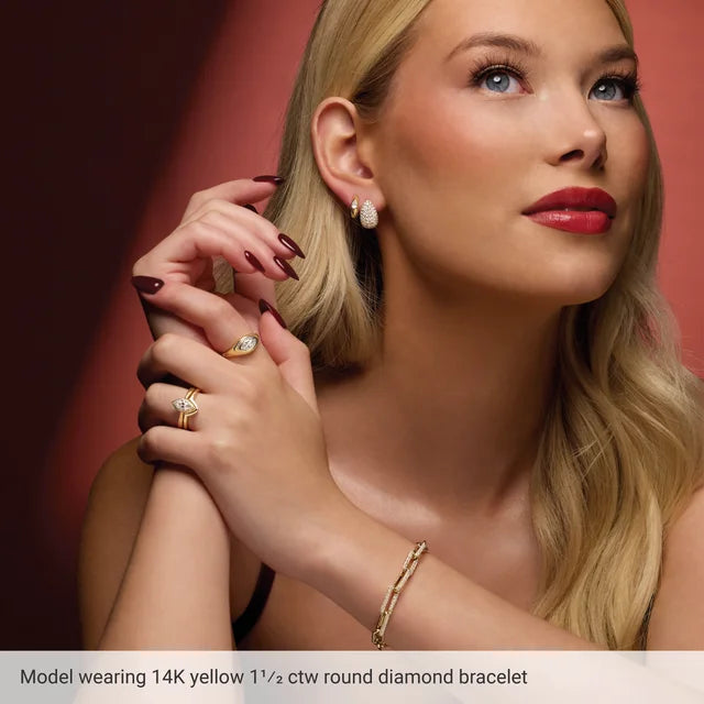 1.5 CTW Lab-Grown Diamond Paperclip-Style 7" Bracelet - 14k Gold (Y, R or W)