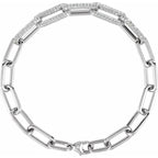 1.5 CTW Lab-Grown Diamond Paperclip-Style 7" Bracelet - 14k Gold (Y, R or W)