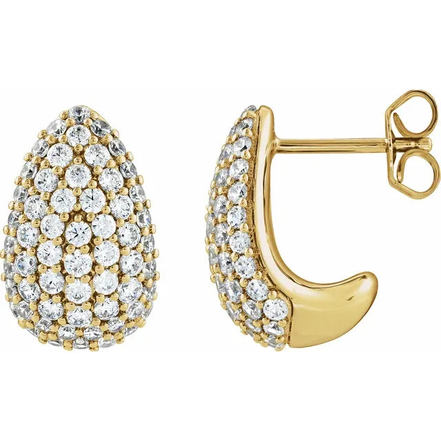 1.75 CTW Lab-Grown Diamond Teardrop Earrings - 14K Gold (Y, W or R)