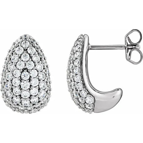 1.75 CTW Lab-Grown Diamond Teardrop Earrings - 14K Gold (Y, W or R)