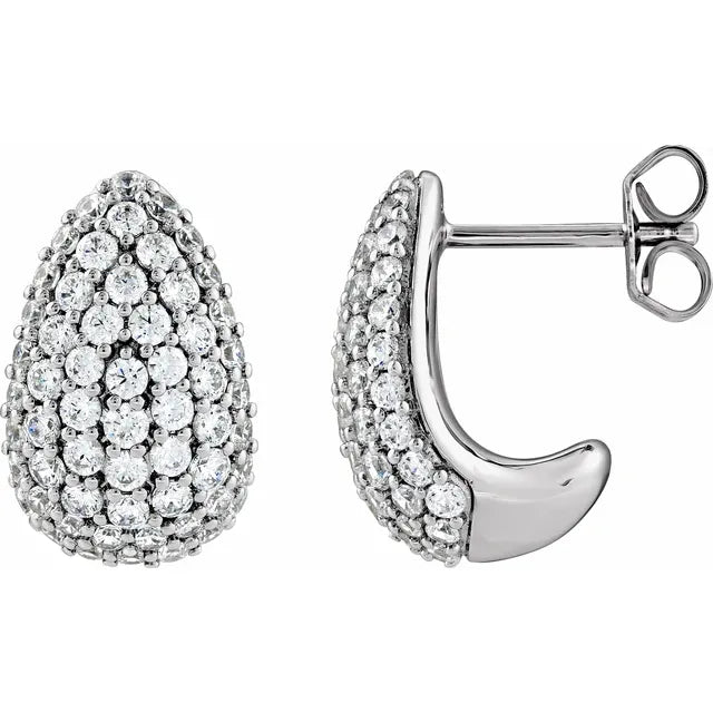 1.75 CTW Lab-Grown Diamond Teardrop Earrings - 14K Gold (Y, W or R)