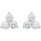 14K Yellow 1/5 CTW Natural Diamond Three-Stone Cluster Earring