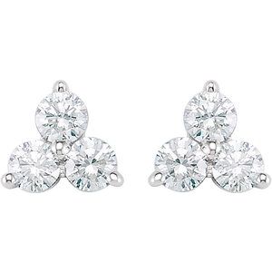 14K Yellow 1/5 CTW Natural Diamond Three-Stone Cluster Earring