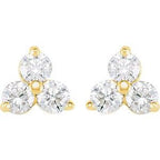 14K Yellow 1/5 CTW Natural Diamond Three-Stone Cluster Earring