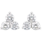 14K Yellow 1/5 CTW Natural Diamond Three-Stone Cluster Earring