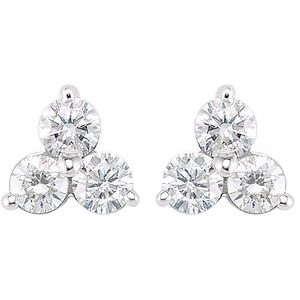 14K Yellow 1/5 CTW Natural Diamond Three-Stone Cluster Earring
