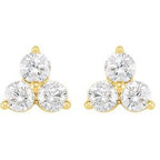 14K Yellow 1/5 CTW Natural Diamond Three-Stone Cluster Earring