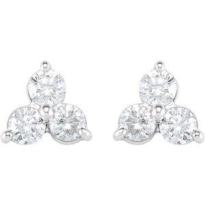 14K Yellow 1/5 CTW Natural Diamond Three-Stone Cluster Earring