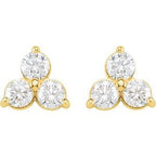 14K Yellow 1/5 CTW Natural Diamond Three-Stone Cluster Earring