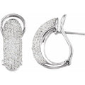 1.5 Ctw Natural Diamond Earrings - 14K White Gold