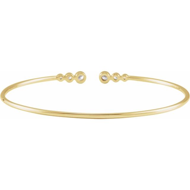 1/4 Ctw Natural Diamond Graduated Cuff 7 Bracelet - 14K Gold (Y W Or R)