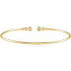 1/4 Ctw Natural Diamond Graduated Cuff 7 Bracelet - 14K Gold (Y W Or R)