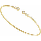 1/4 Ctw Natural Diamond Graduated Cuff 7 Bracelet - 14K Gold (Y W Or R)