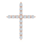 14K Rose 1/2 CTW Natural Diamond Cross Pendant