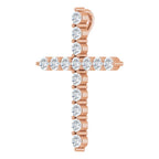 14K Rose 1/2 CTW Lab-Grown Diamond Cross Pendant