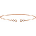 1/4 Ctw Natural Diamond Graduated Cuff 7 Bracelet - 14K Gold (Y W Or R)