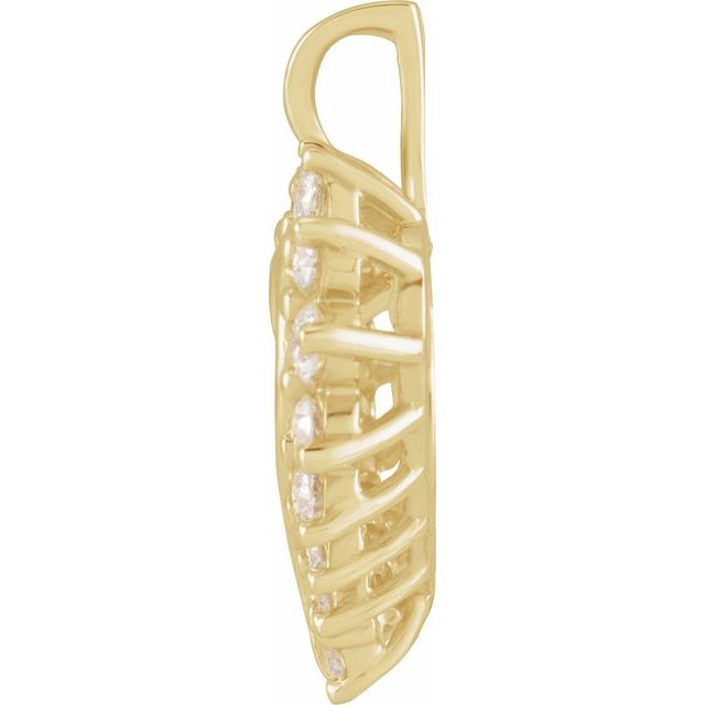 14k Yellow 1/2 CTW Natural Diamond Heart Pendant