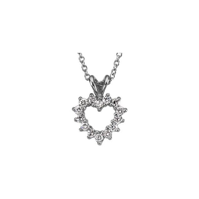 Platinum 1/5 CTW Natural Diamond Heart 18" Necklace