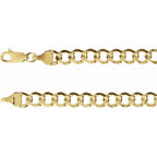 5.3mm Hollow Curb Chain Bracelet or Necklace - 14k Yellow Gold