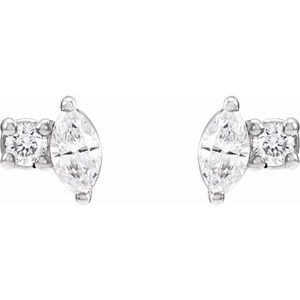 Platinum .08 CTW Natural Diamond Earrings