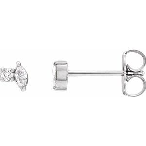 Platinum .08 CTW Natural Diamond Earrings