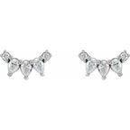 1/3 CTW Natural Diamond Curved Bar Earrings- 14k Gold (Y, W, R), Platinum, or Sterling Silver