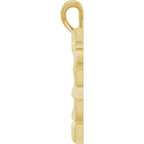 14K Yellow Bamboo Heart Pendant