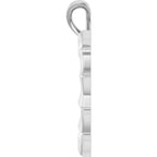 14K White Bamboo Heart Pendant