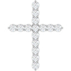 Platinum 3/4 CTW Natural Diamond Cross Pendant