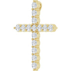 14K Yellow 3/4 CTW Natural Diamond Cross Pendant